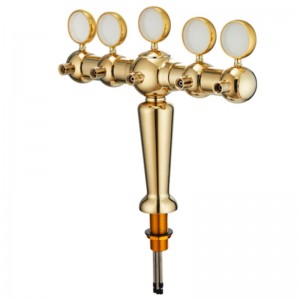 PVD Brass 5 Faucets Vase Shape Beer Tower for restaurant